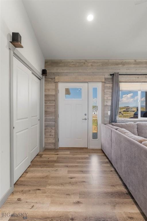 15 Santa Fe Trl, Three Forks, MT 59752 - foyer entrance with light wood finished floors and wooden walls
