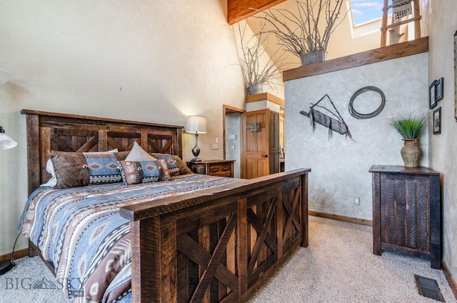 953 Angel Point Rd, Lakeside, MT 59922 - bedroom with a high ceiling and light colored carpet