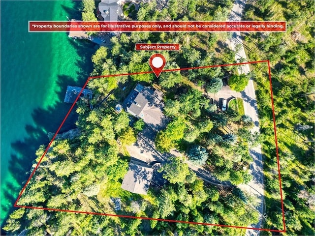 953 Angel Point Rd, Lakeside, MT 59922 - aerial overview of property's location featuring property parcel outlined