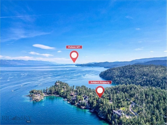 953 Angel Point Rd, Lakeside, MT 59922 - drone / aerial view of a water and mountain view