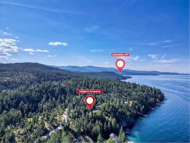 953 Angel Point Rd, Lakeside, MT 59922 - aerial view of a forest and a water and mountain view