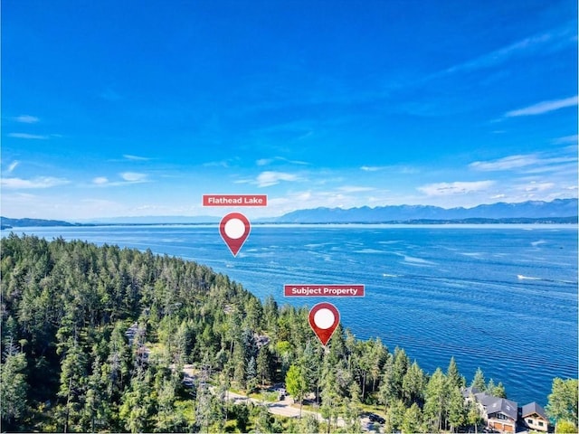 953 Angel Point Rd, Lakeside, MT 59922 - aerial view of a water and mountain view