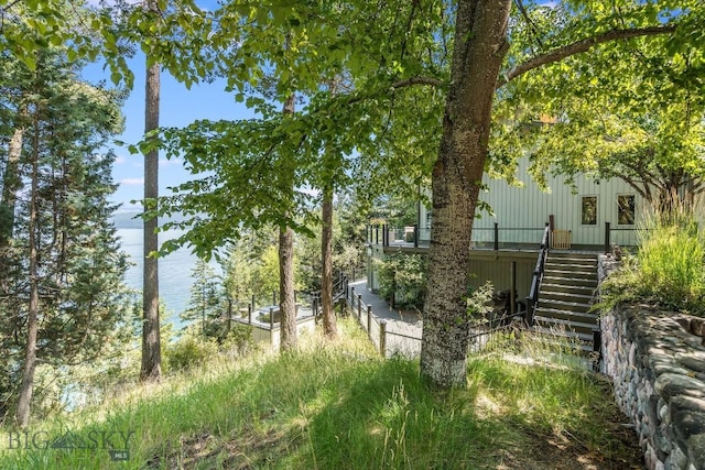 953 Angel Point Rd, Lakeside, MT 59922 - view of yard featuring stairs