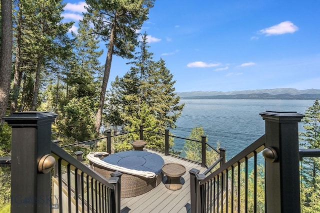 953 Angel Point Rd, Lakeside, MT 59922 - balcony with a water and mountain view