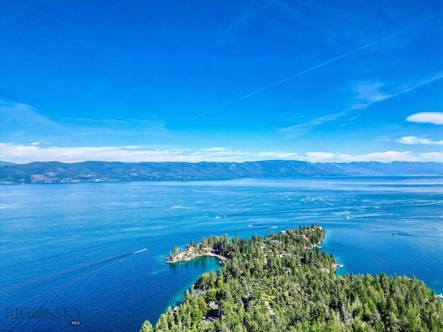 953 Angel Point Rd, Lakeside, MT 59922 - aerial view of a water and mountain view
