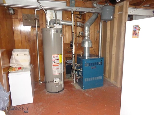 120 Balsam St, Anaconda, MT 59711 - utility room with gas water heater and a heating unit