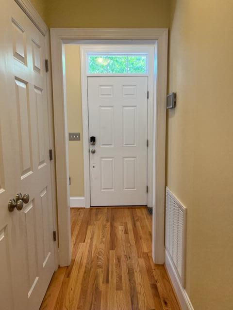 interior space with light hardwood / wood-style flooring