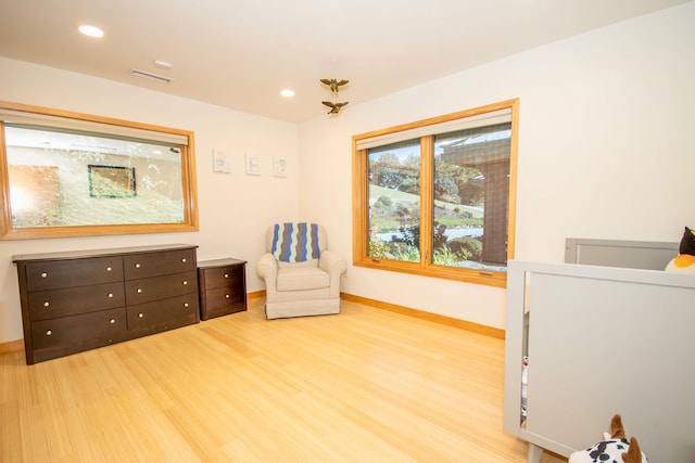 sitting room featuring light wood-type flooring