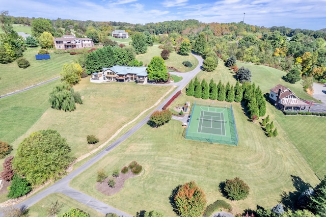 drone / aerial view with a rural view