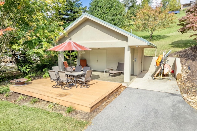 exterior space with a wooden deck