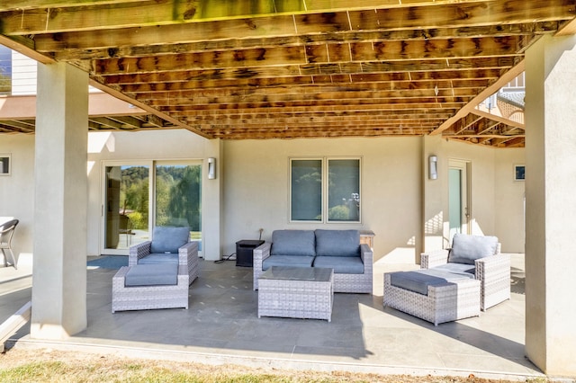 view of patio / terrace featuring an outdoor living space