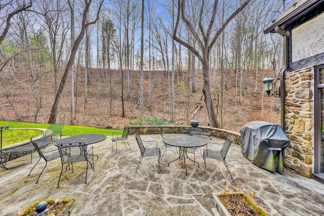 view of patio with a grill