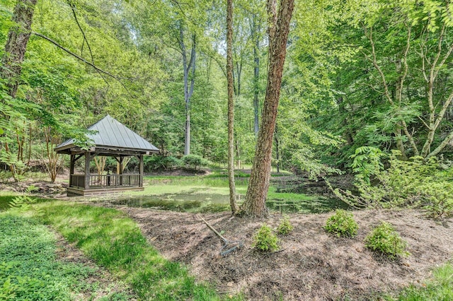 view of yard featuring a gazebo