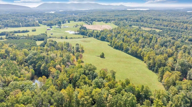 drone / aerial view featuring a mountain view