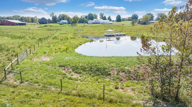 view of water feature with a rural view