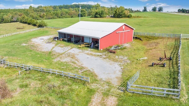 bird's eye view with a rural view