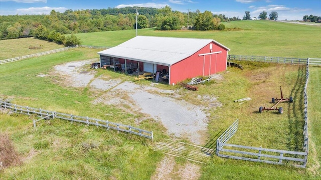 aerial view featuring a rural view