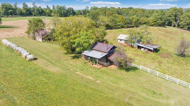 drone / aerial view featuring a rural view