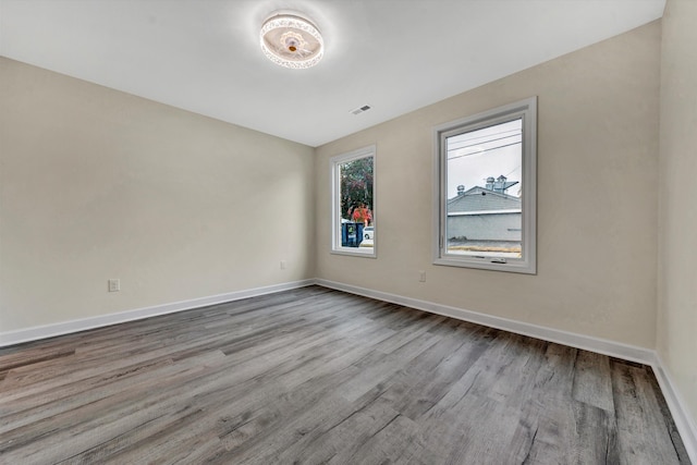 empty room featuring light hardwood / wood-style flooring