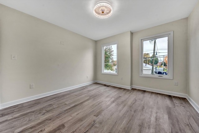 empty room featuring light hardwood / wood-style floors