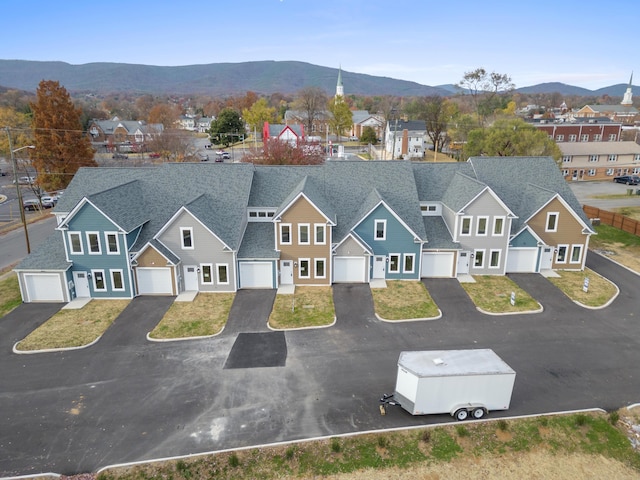 drone / aerial view with a mountain view