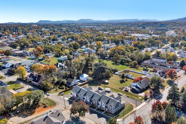 birds eye view of property featuring a mountain view