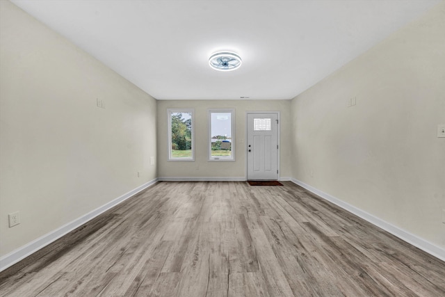 foyer with light hardwood / wood-style floors