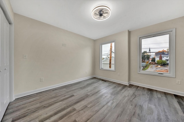 interior space featuring light hardwood / wood-style floors and a closet