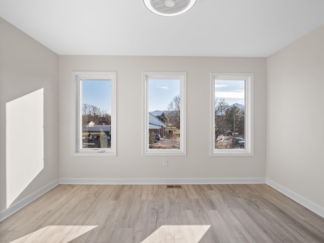 unfurnished room featuring light hardwood / wood-style flooring