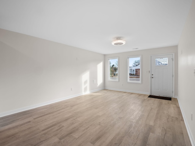 foyer entrance featuring light hardwood / wood-style floors and a healthy amount of sunlight