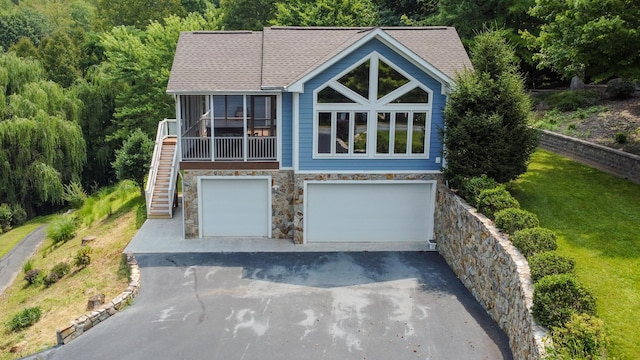 view of front of house featuring a garage