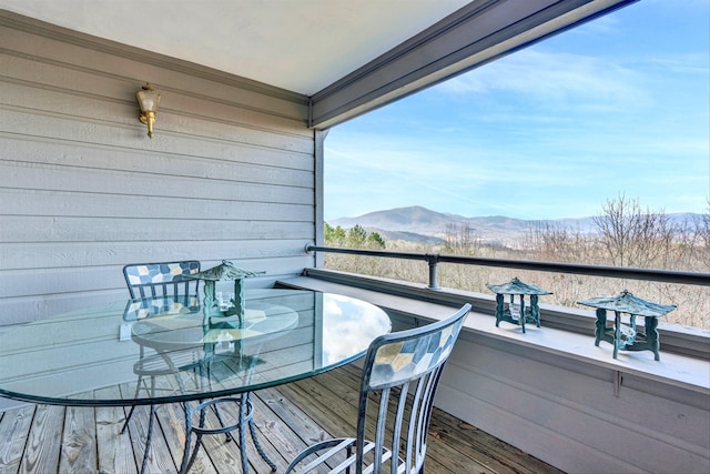 balcony with a mountain view