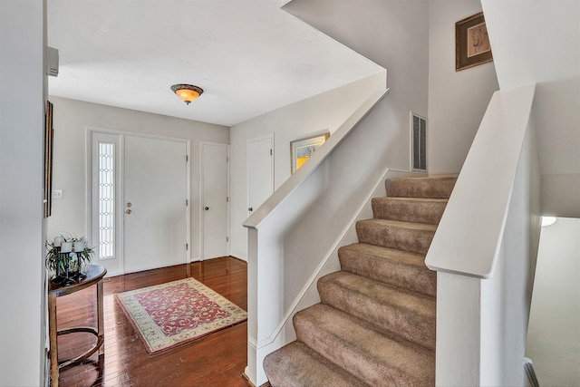 entryway featuring dark hardwood / wood-style flooring