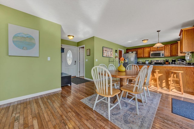 dining area featuring light hardwood / wood-style flooring