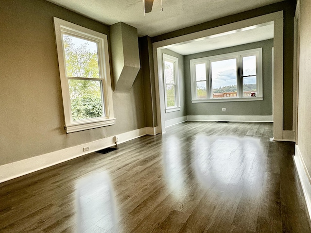 additional living space featuring hardwood / wood-style flooring and ceiling fan