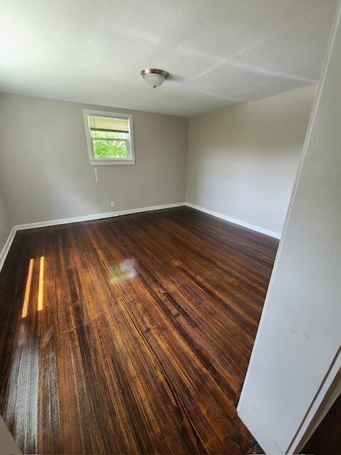 empty room featuring wood-type flooring