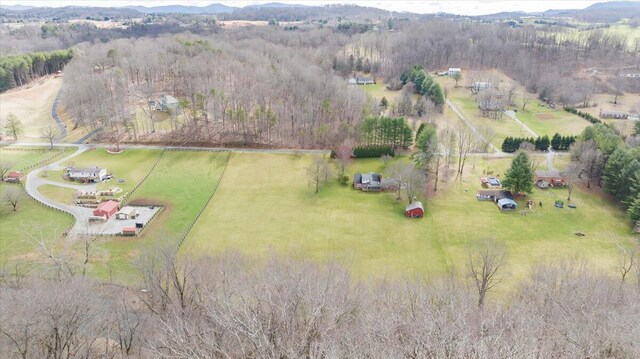 aerial view featuring a rural view