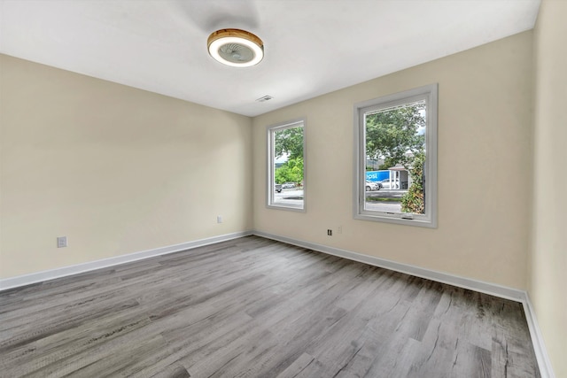 empty room featuring light hardwood / wood-style floors