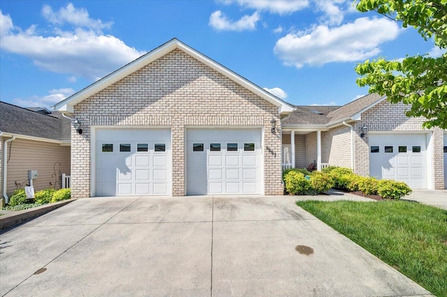 single story home with a garage