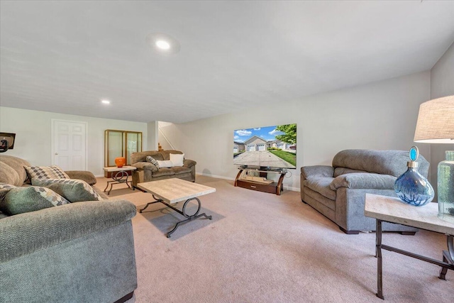 living room featuring carpet flooring