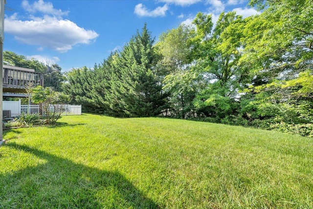 view of yard featuring a deck