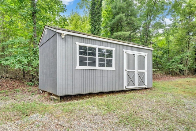 view of shed