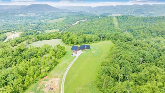 drone / aerial view with a mountain view