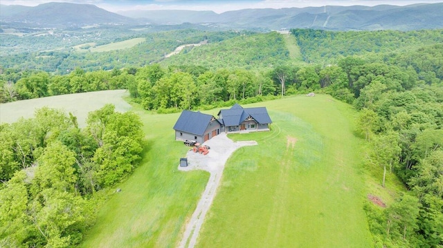 bird's eye view featuring a mountain view