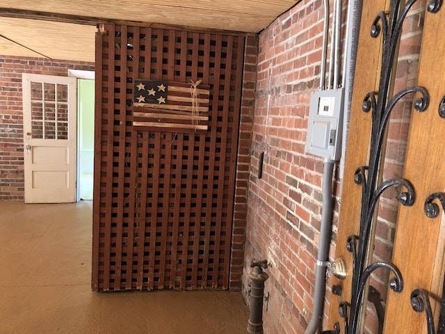 wine cellar with brick wall