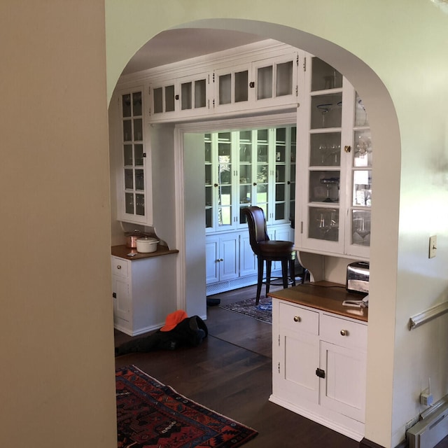 interior space with dark hardwood / wood-style flooring and a healthy amount of sunlight