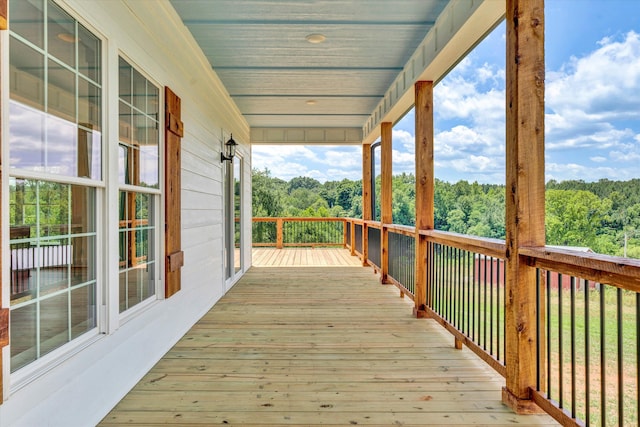 deck featuring covered porch