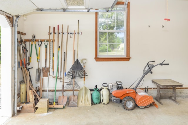 view of garage