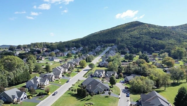 drone / aerial view with a mountain view