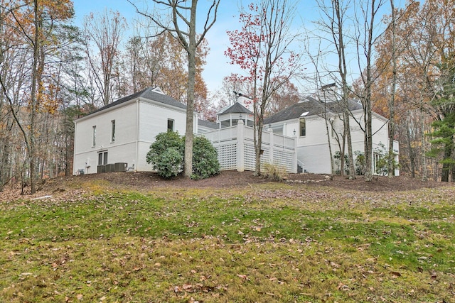 view of yard featuring a deck